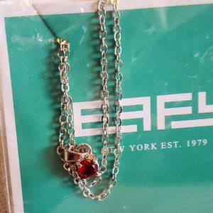 18" Silver Tone Garnet Pendant Effy Necklace Style